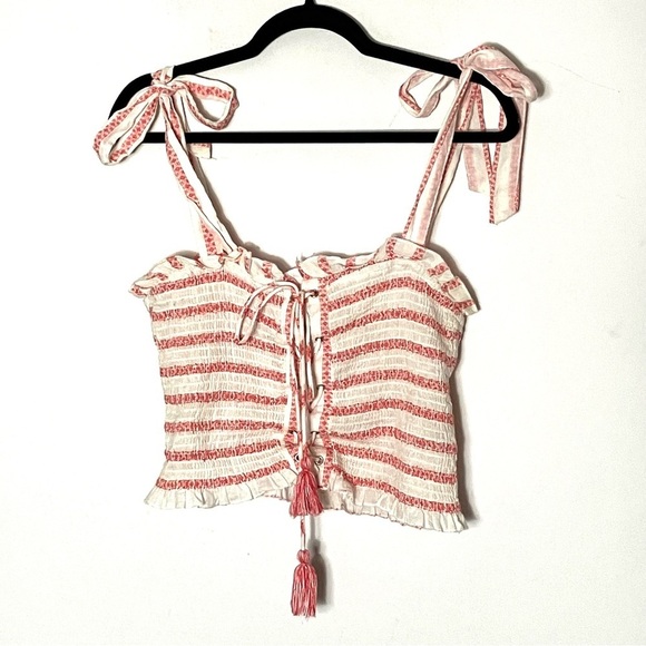 Free People Electric Love Smocked Top Large - Picture 3 of 8